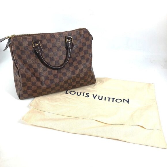LOUIS VUITTON N41364 Damier Speedy30 Hand Bag Damier Canvas Ebene Brown - Picture 1 of 13